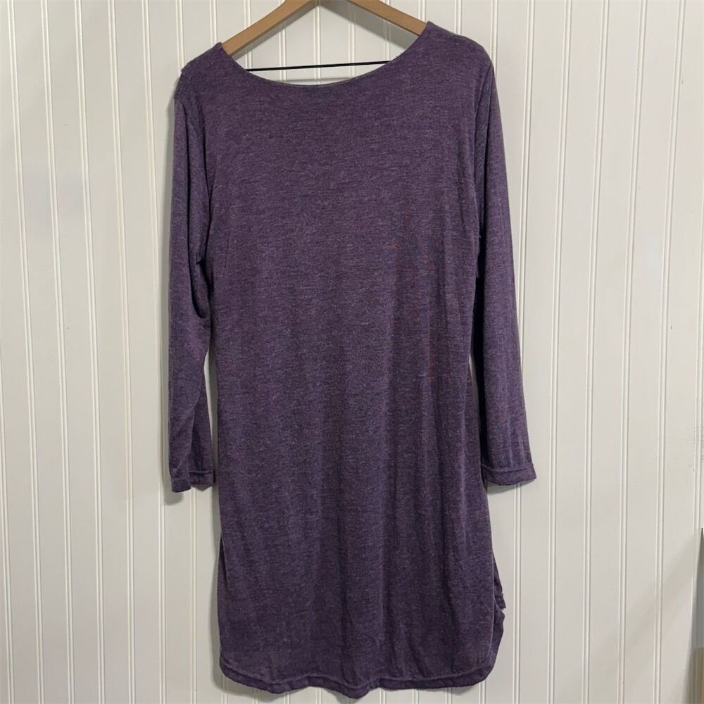 Yak n Yeti Tunic Top XL Purple Viscose Stretch‎ Layered Back Split Boho Longline - Picture 2 of 7